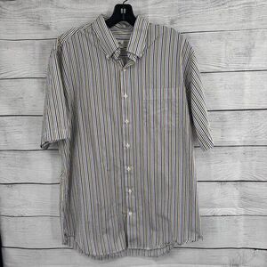 Peter Millar Shirt Mens Large Striped Cotton Button-Down Casual Business‎ Wear